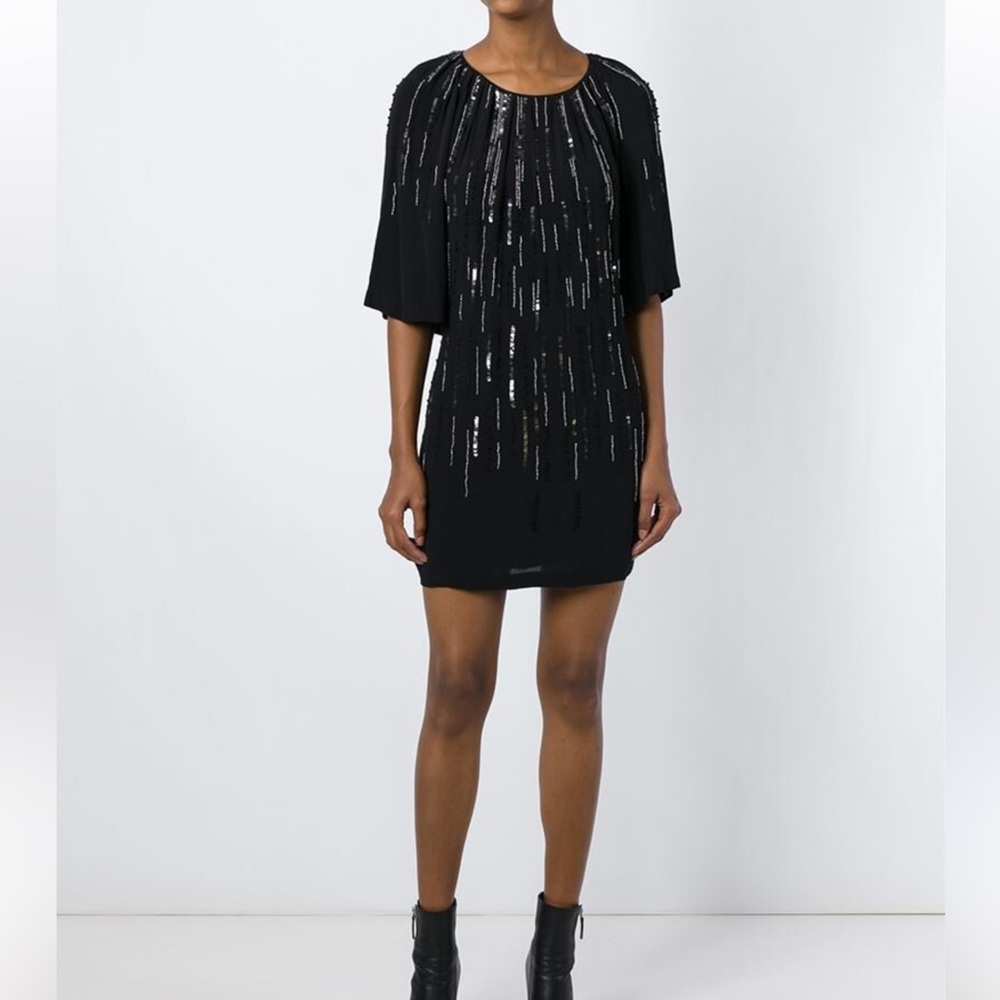 IRO Black dress with Silver Sequins